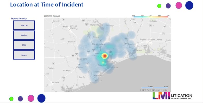 Sample Heat Map Report: Location at Time of Incident