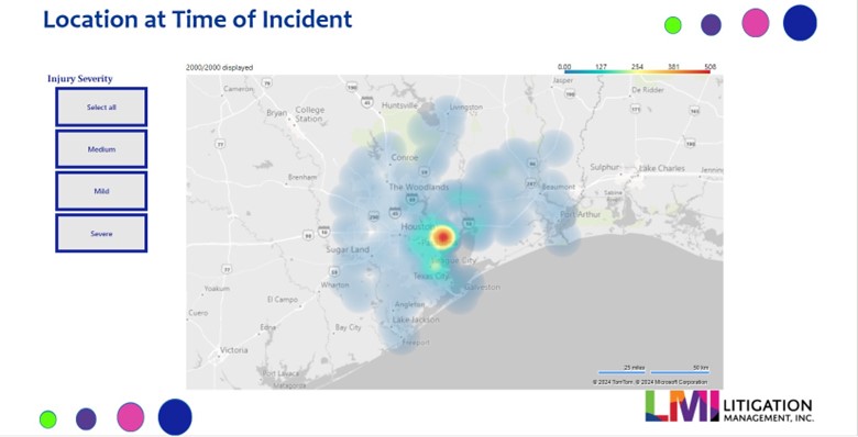 Sample Heat Map Report: Location at Time of Incident